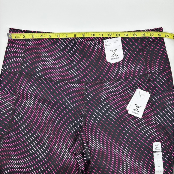 Xersion Women's Plus Size Pink Dots High Rise Dry 7/8 Ankle Leggings 1X 2X 3X - Picture 8 of 10